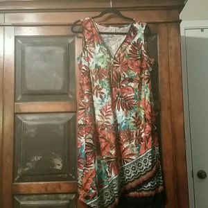 Dress Barn Sleeveless Tropical Print Dress